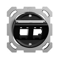 Kit montaggio ENC Sdue QM, con cappa di uscita obliqua 2×RJ45 freenet nero