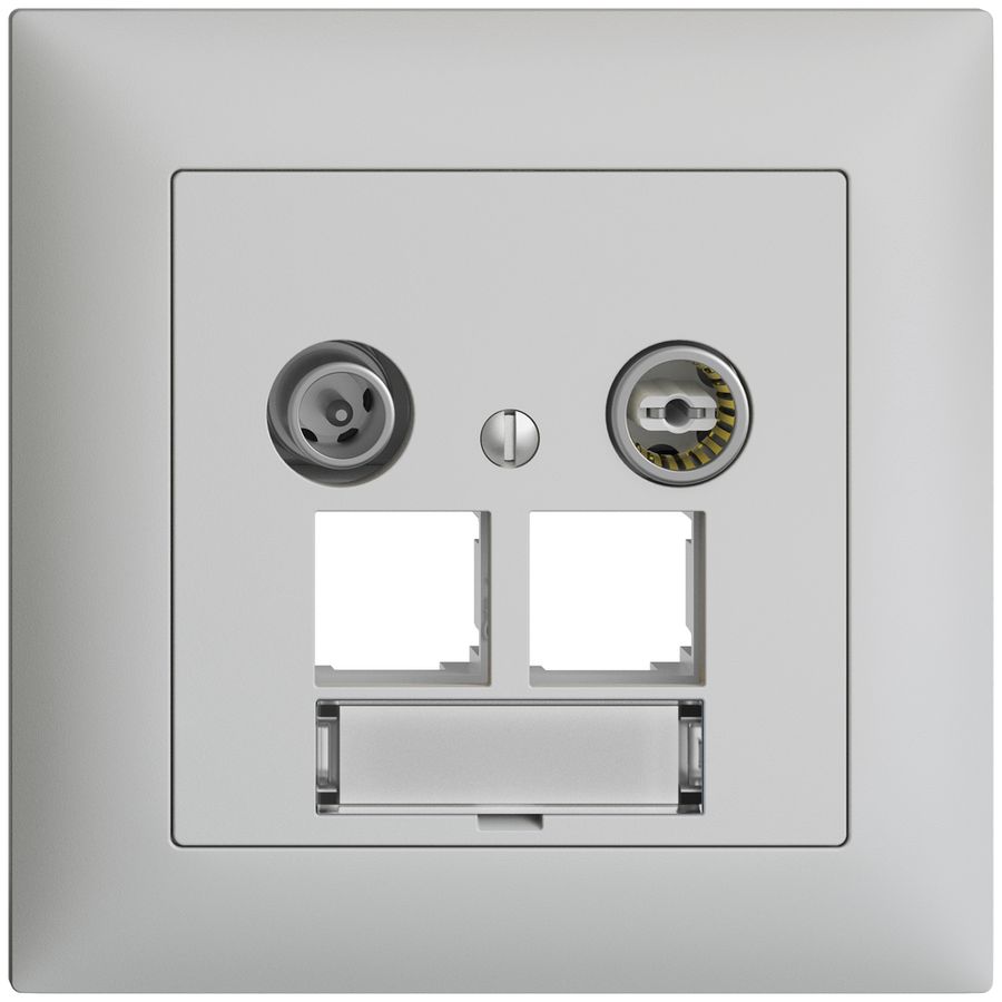 UP-Multimediadose EDIZIOdue FMI EASYNET 19dB, f.2×RJ45 S-One, hellgrau