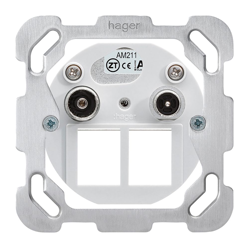 Intérieur pour prise multimédia Hager R/TV montage F 11dB 2GHz