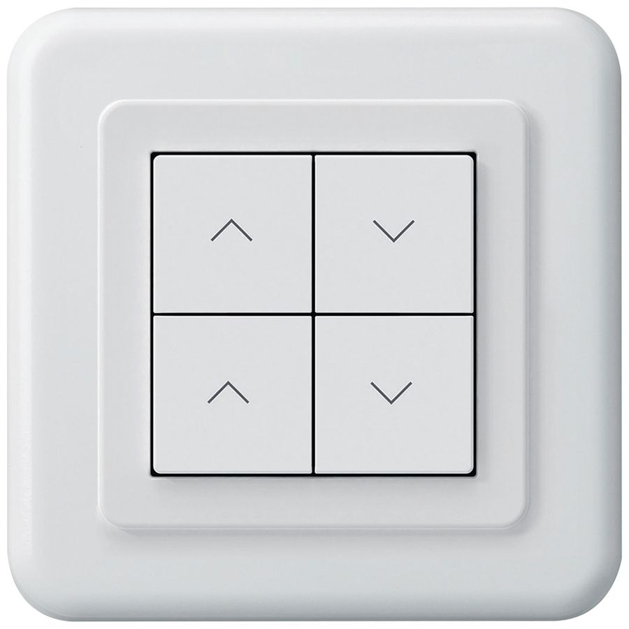 Poussoir pour stores KNX ENC Hager BA basico C quadruple 86×86mm blanc