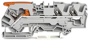 Borne de passage WAGO TopJob-S 6mm² 3L gris série 2106