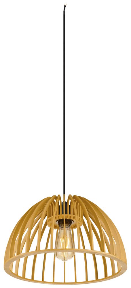 Lampada sospesa SLV WUD half round E27 1×60W diretto Ø380mm marrone