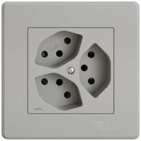 UP-Steckdose EDIZIO.liv SNAPFIX® 3×T13 1×S mit Shutter hgu