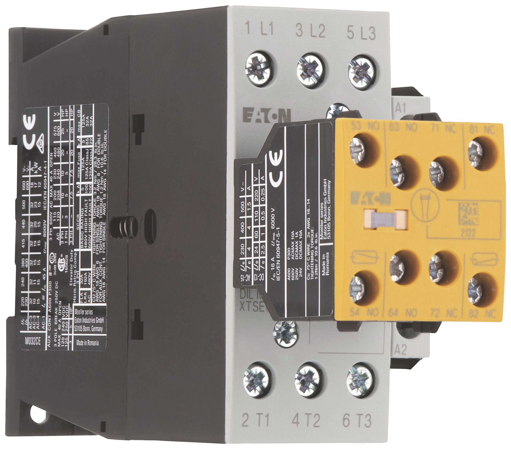 Contacteur de puissance Eaton DILMS32-R23 24V DC 3NO 45A 32A 15kW 7kW 24…690V