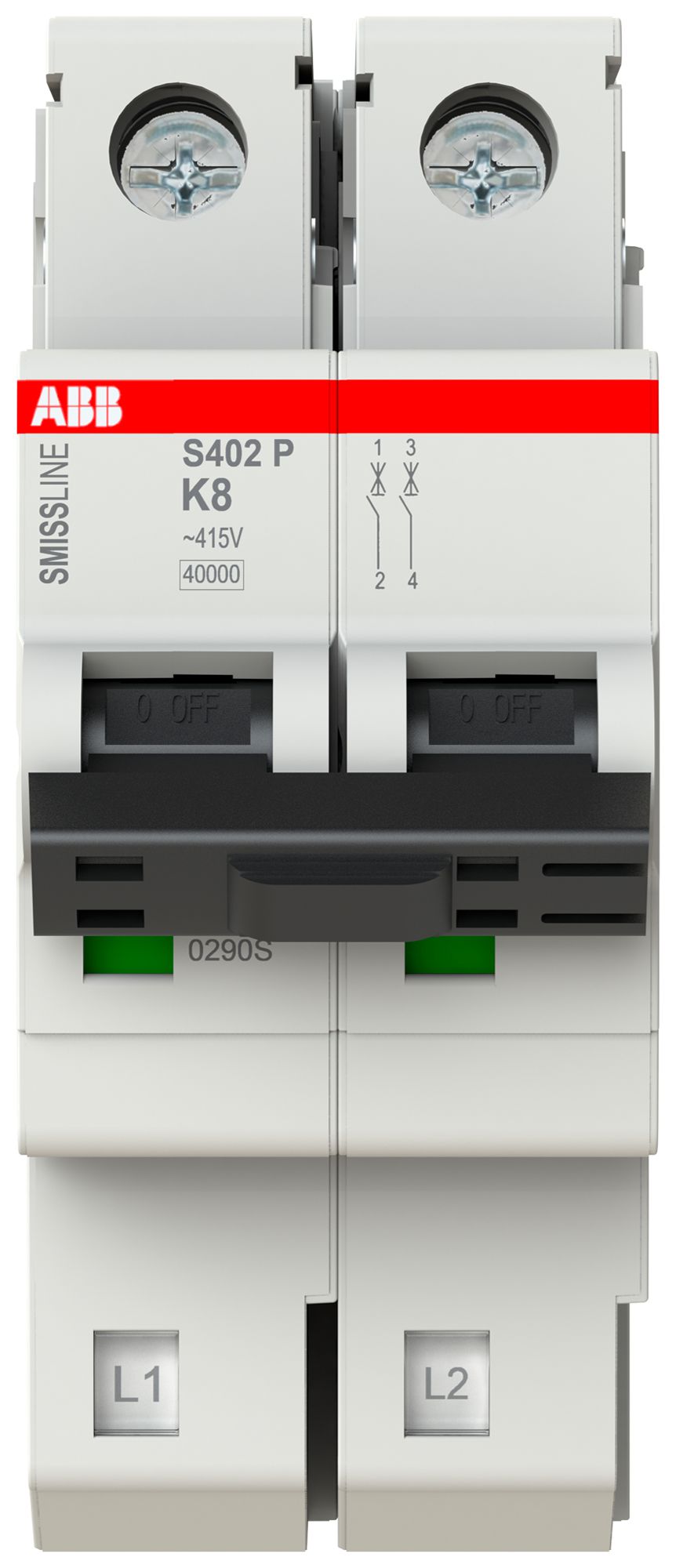 Leitungsschutzschalter SMISSLINE TP, 2L, K, 8A, 40kA