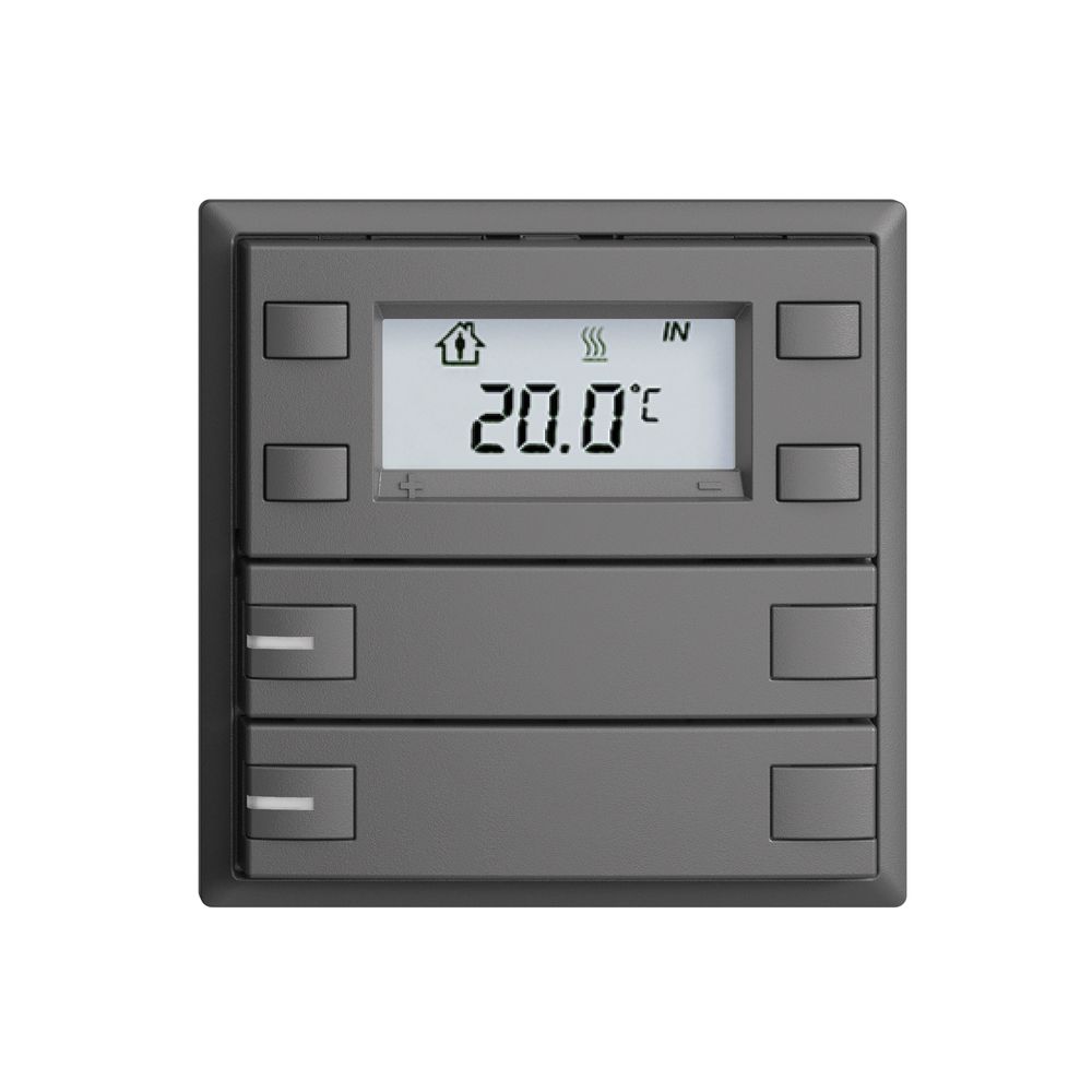 UP-RTH-Taster KNX 2-fach EDIZIOdue F dunkelgrau, mit LED RGB