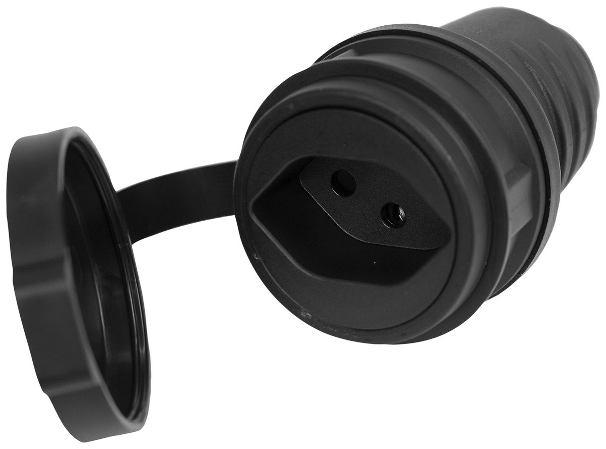 Presa mobile di gomma Steffen STEKO T13 con coperchio IP20 nero