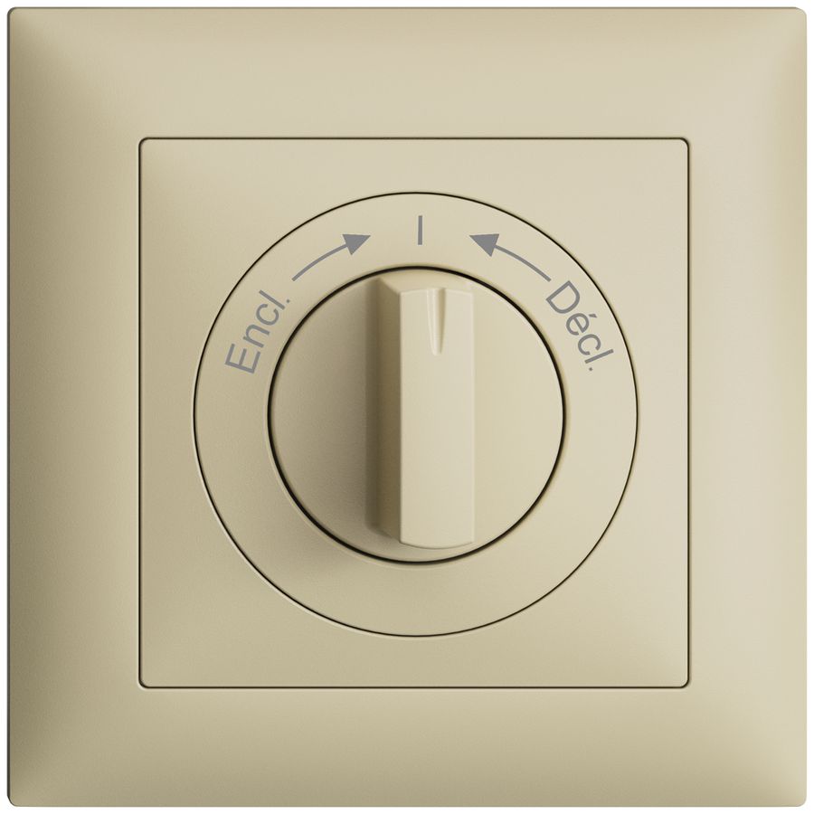 Frontset EDIZIOdue Encl.->I<-Décl. vanille 88×88mm für Schwenktaster