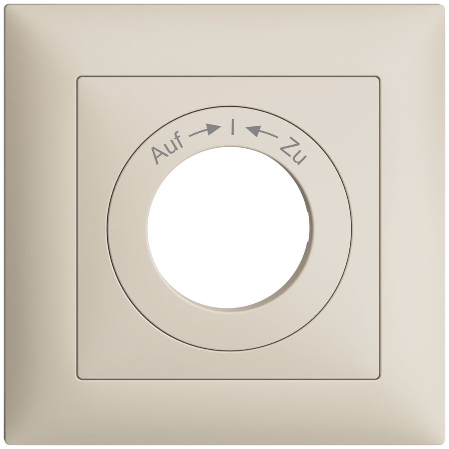 Frontset EDIZIOdue Auf->I<-Zu 88×88mm crema für Schwenktaster