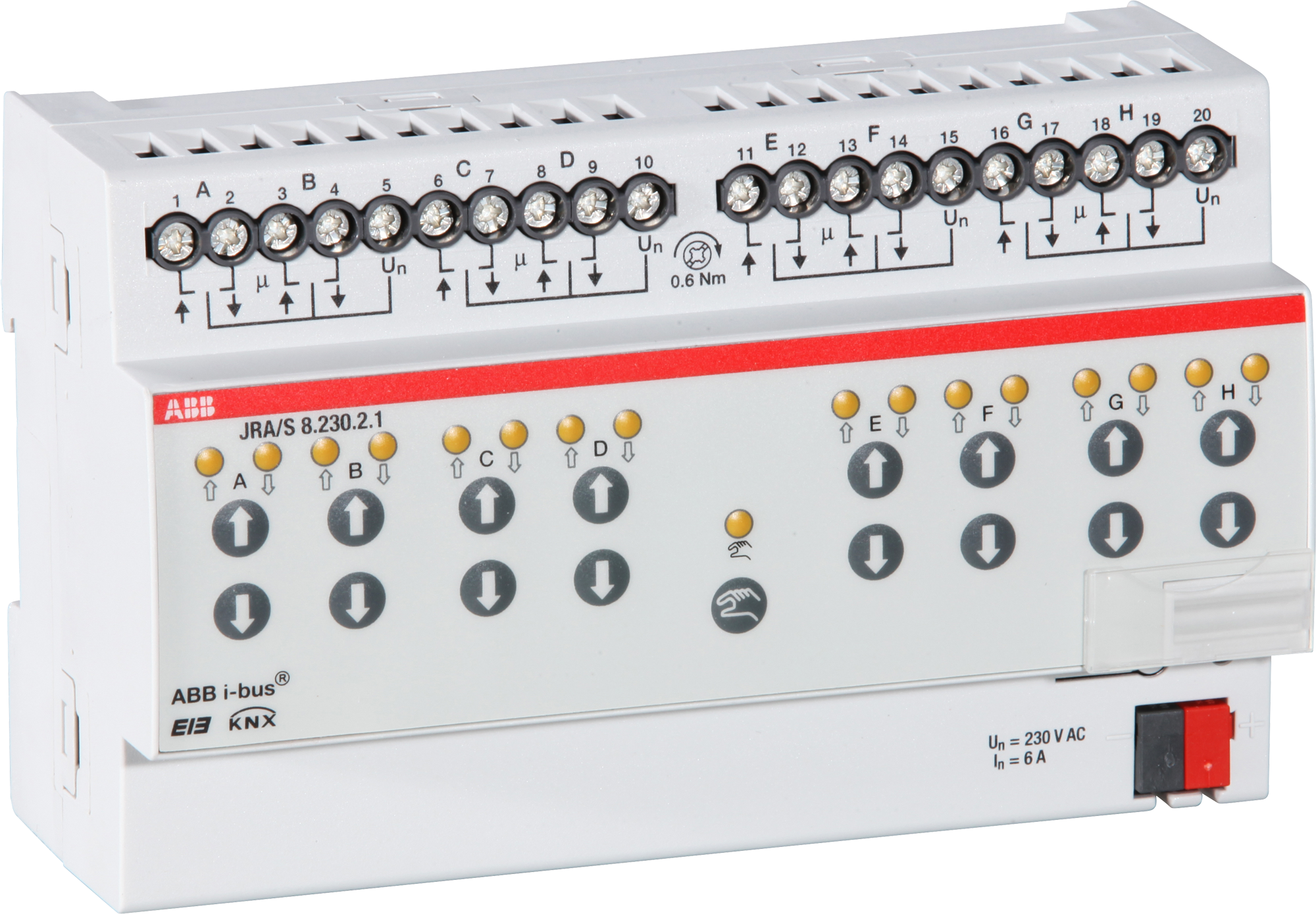 Actionneur de jalousie KNX AMD 8-fois 6A 230VAC, manuel
