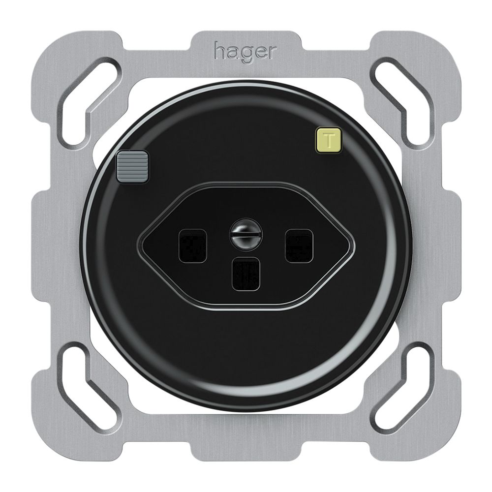 UP-Steckdose FI origin 1×Typ 23 30mA 16A 230V 77×77mm schwarz