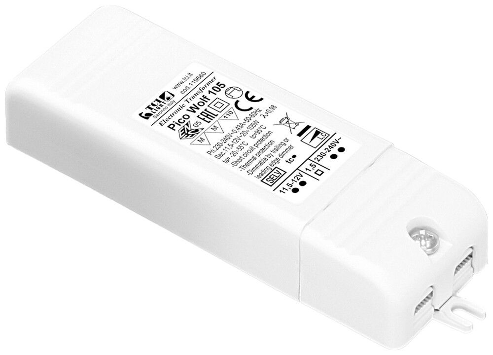 Elektronischer Trafo Elektrogros TCI PICO WOLF 105 OUT:12V 20…105W weiss