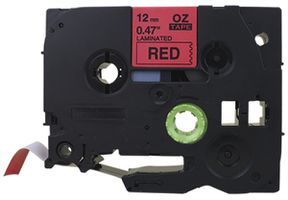 Schriftbandkassette kompatibel zu OZE-431, 12mm×8m, rot/schwarz