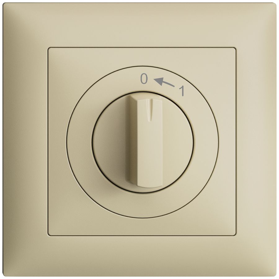 Frontset EDIZIOdue 0<-1 vanille 88×88mm für Schwenktaster