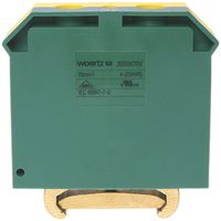 Morsetto di terra componibile Woertz 16…70mm² vite 2×1 DIN 35mm verde/giallo