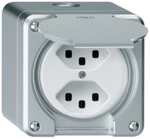 Prise AP robusto 2×type 23 aluminium