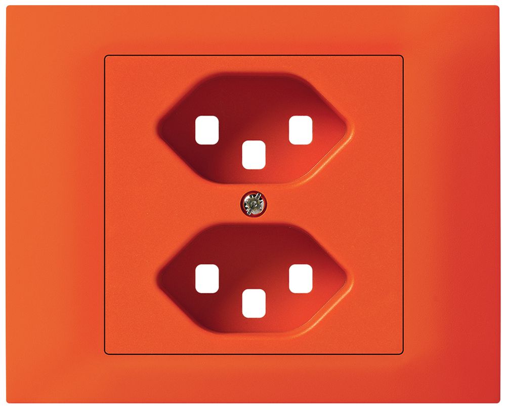 EB-Frontset Hager kallysto für Steckdose G3 2×T23 Abdeckrahmen steckbar orange