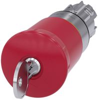 Poussoir Siemens SIRIUS ACT ISO serrure CES Ø40mm rouge métal brillant