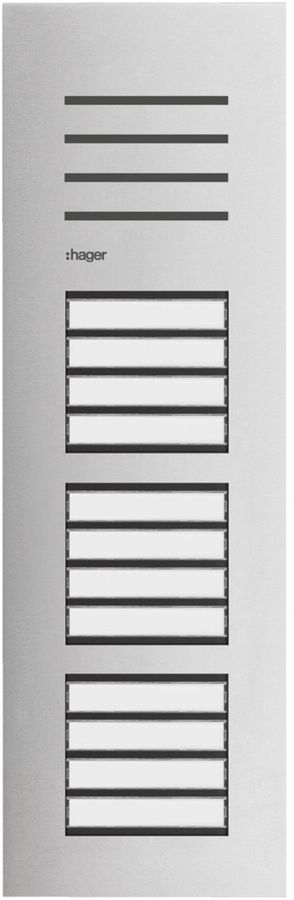 Poste audio externe Hager elcom.one 2-fils pour 12appartements acier fin