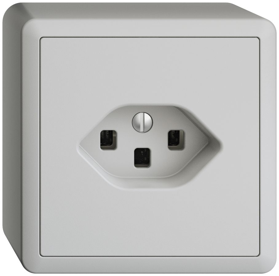 AP-Steckdose EDIZIOdue T23 16A hellgrau, mit Steckklemmen