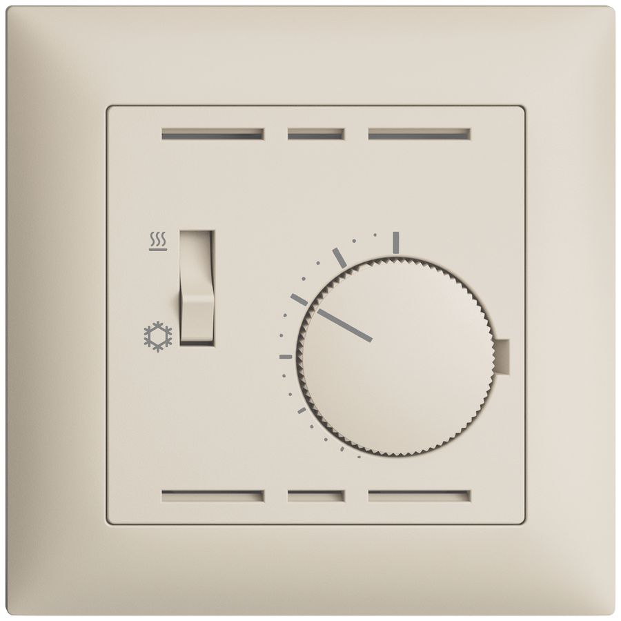 UP-Thermostat EDIZIOdue, mit Schalter Heizen/Kühlen, Tiefe 34mm, 88×88mm, crema