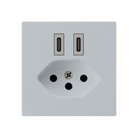 USB-Ladesteckdose Hager kallysto C-C 20W+T13 5V 60×60mm grau