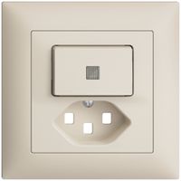 UP-Frontset EDIZIOdue T23 crema 88×88mm mit Linse für Kleinkombi