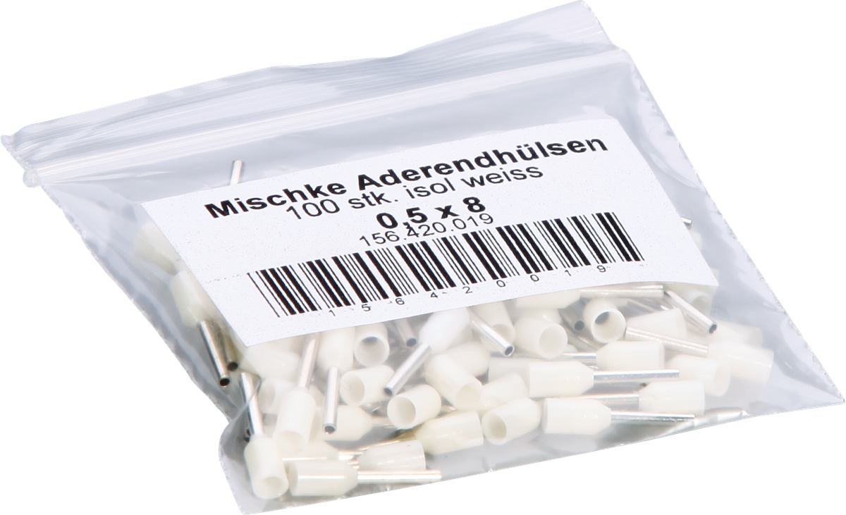 Aderendhülse Ferratec DIN isoliert 0.5mm²/8mm weiss