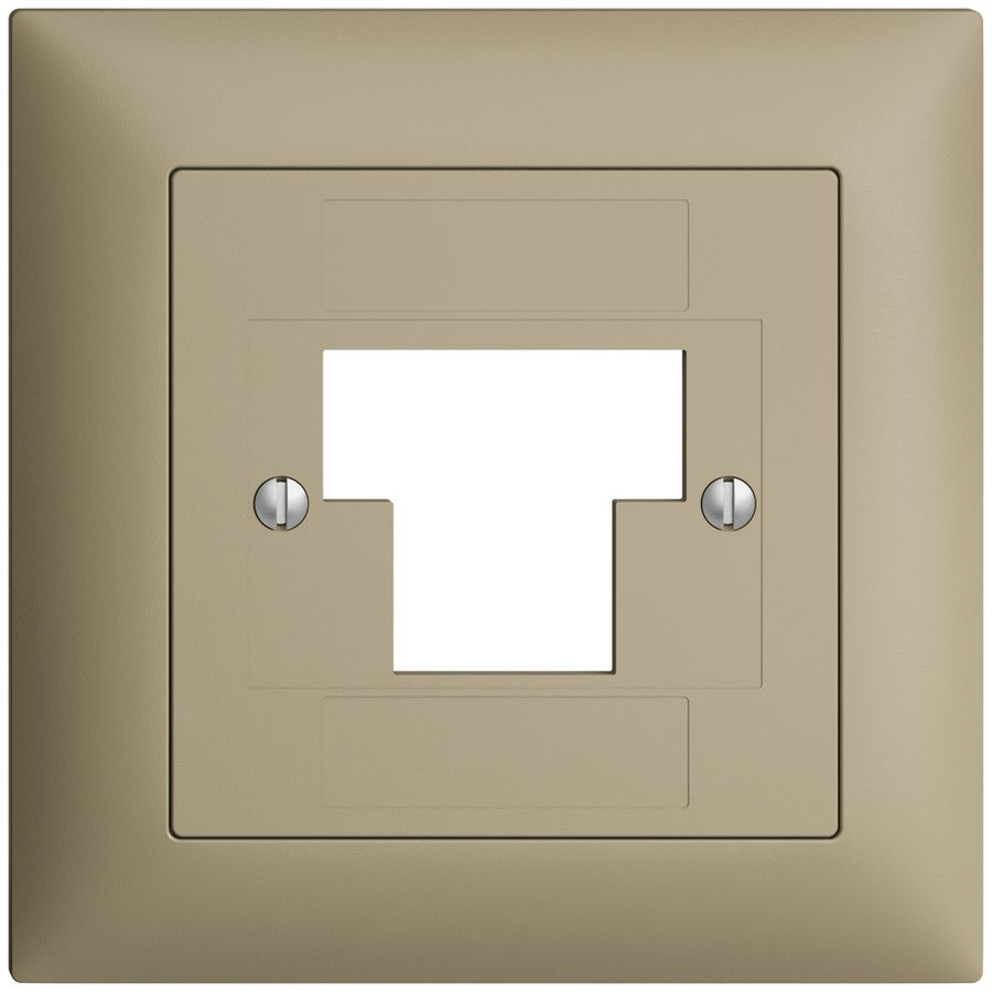 Frontset EDIZIOdue sand 88×88mm 1×TT 2×RJ45
