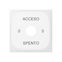 Plaque front.SIDUS pour inter.rot gravure 0-Acceso-0-Spento blanc