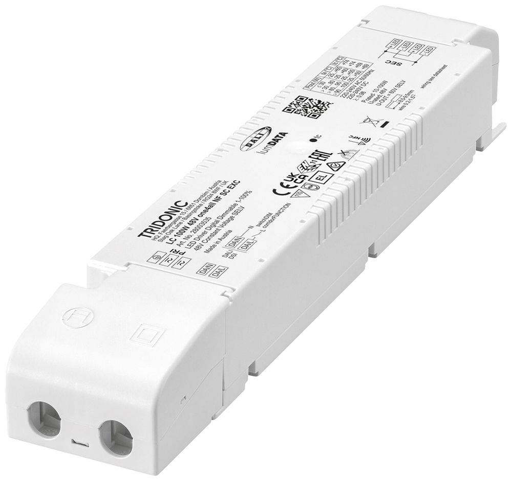 LED-Betriebsgerät Tridonic LC 10…100W OUT:48…60V 207…2085mA DALI 225×43×30mm