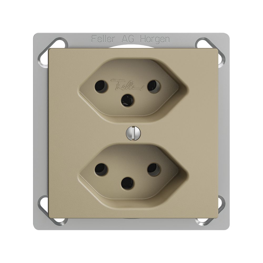 EB-Steckdose EDIZIOdue 2×T13 sand