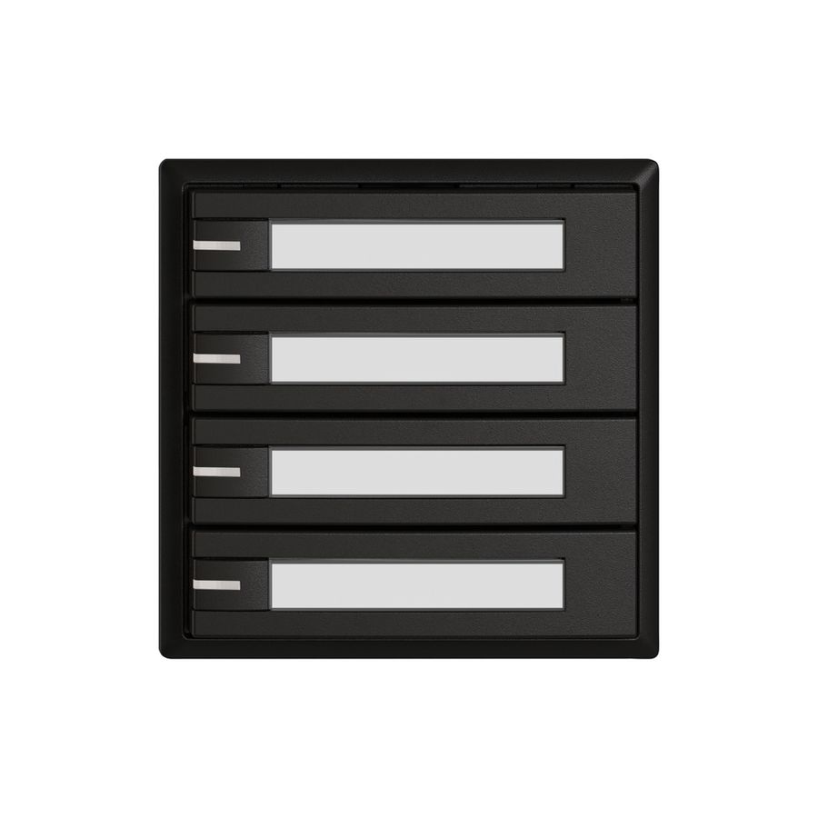 Poussoir KNX RGB EDIZIO.liv SNAPFIX® capteur temp.RGB-LED étiqu.4×com.1T no