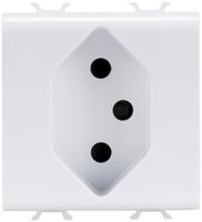 Prise INC GEWISS CHORUS, T13, bornes à vis, 44.2×44mm, 2 modules, blanc