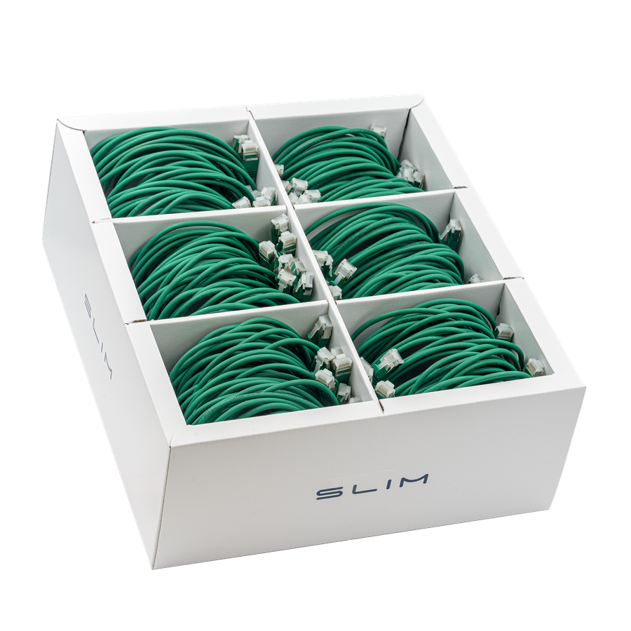 SLIM Patchkabel: 2m, grün, 60-Pack Cat.6A, U/FTP, LSOH, Klinke unbrechbar
