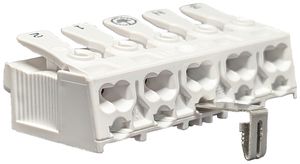 Morsetto di connessione 5P 0.5…2.5mm² leve azionamento linguetta messa terra bi