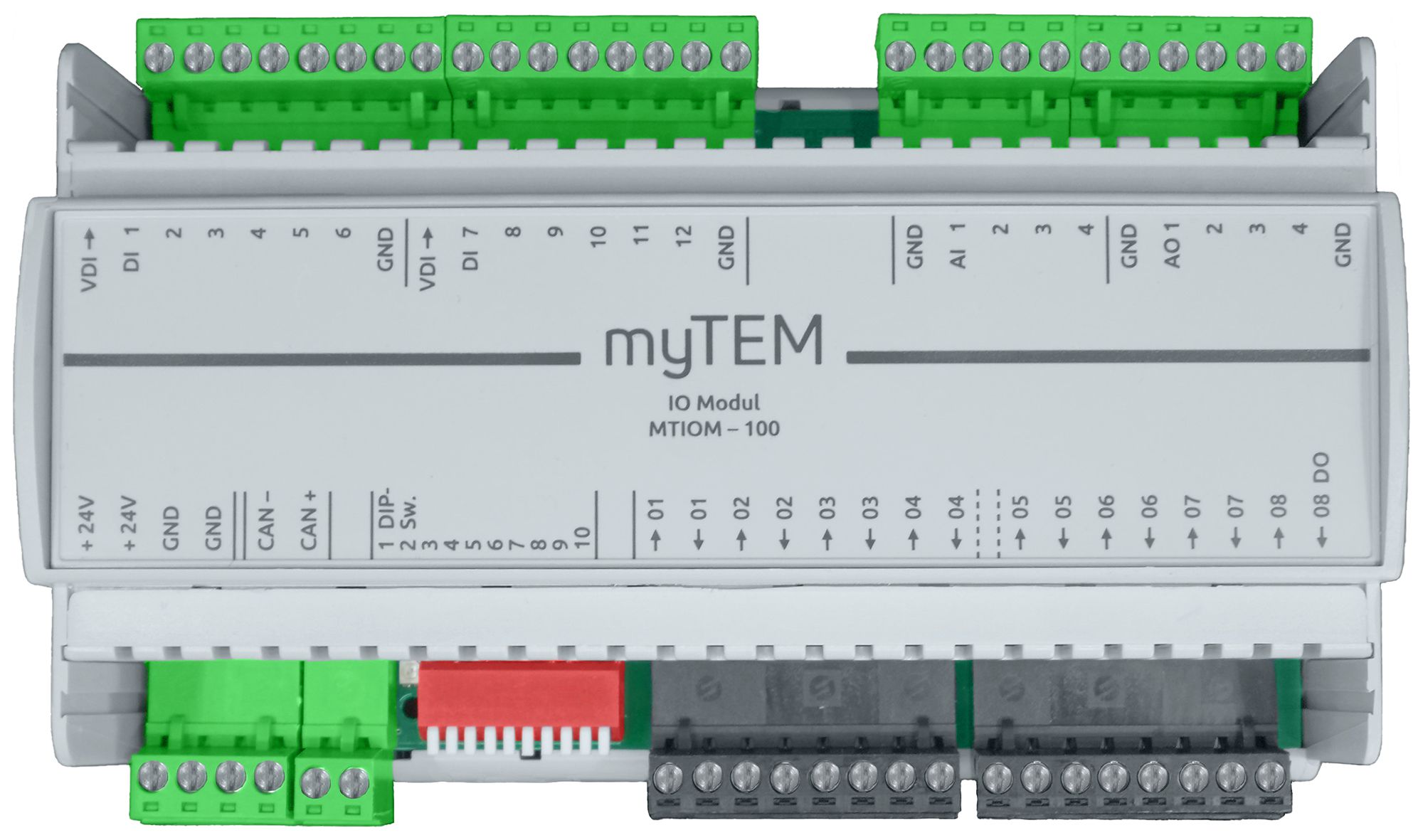 I/O-Modulo AMD myTEM MTIOM-100 24VDC 4×A/DI 12×DI 4×AO 8×DO CAN