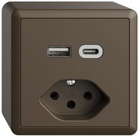 AP-Steckdose USB Typ A+C + Typ 13 Feller EDIZIOdue FX54 230V 3000mA coffee