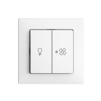 Schalter für Licht+Ventilation EDIZIOdue weiss, KS, LED gelb