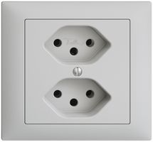 EB-Steckdose EDIZIOdue 2×T13 hellgrau