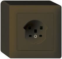 AP-Steckdose HA kallysto Typ 25 mit Steckklemmen braun