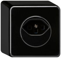 Presa AP basico tipo 23 nero con morsetti a vite