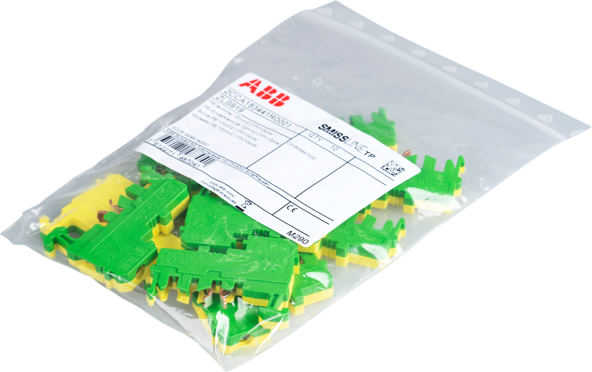 Borne de protection ABB SMISSLINE TP pour socle additionnel 10mm², vert/jaune