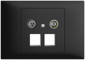 EB-Multimediadose 11dB Edue BKE, Enddose/Durchgangsdose, f.2×RJ45 Keystone, sz