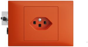 EB-Steckdose EDIZIOdue T23 16A orange, 45…69mm, mit Steckklemmen
