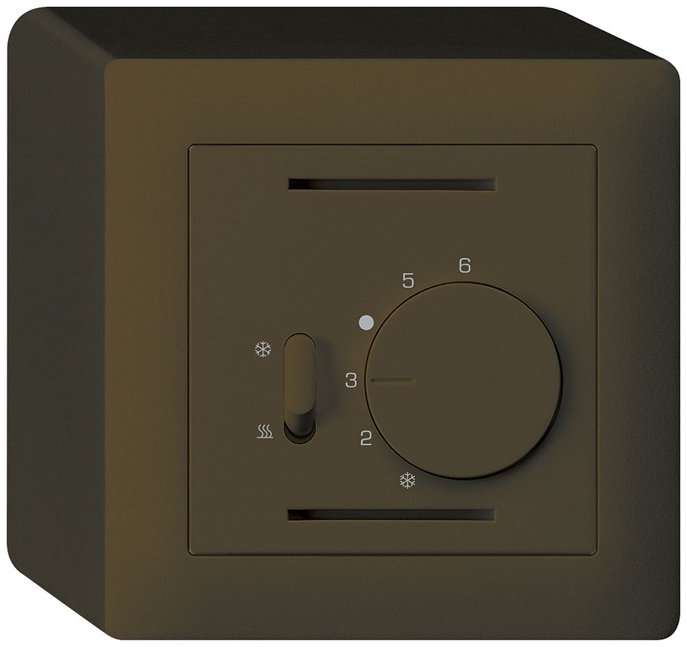 Termostato AP Hager kallysto, con interr.di riscald./raffred., marrone