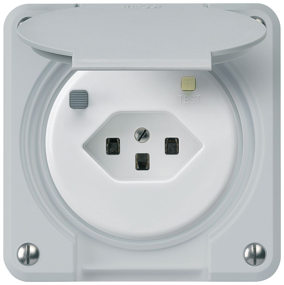 Prise FI ENC robusto C T23 30mA gris clair