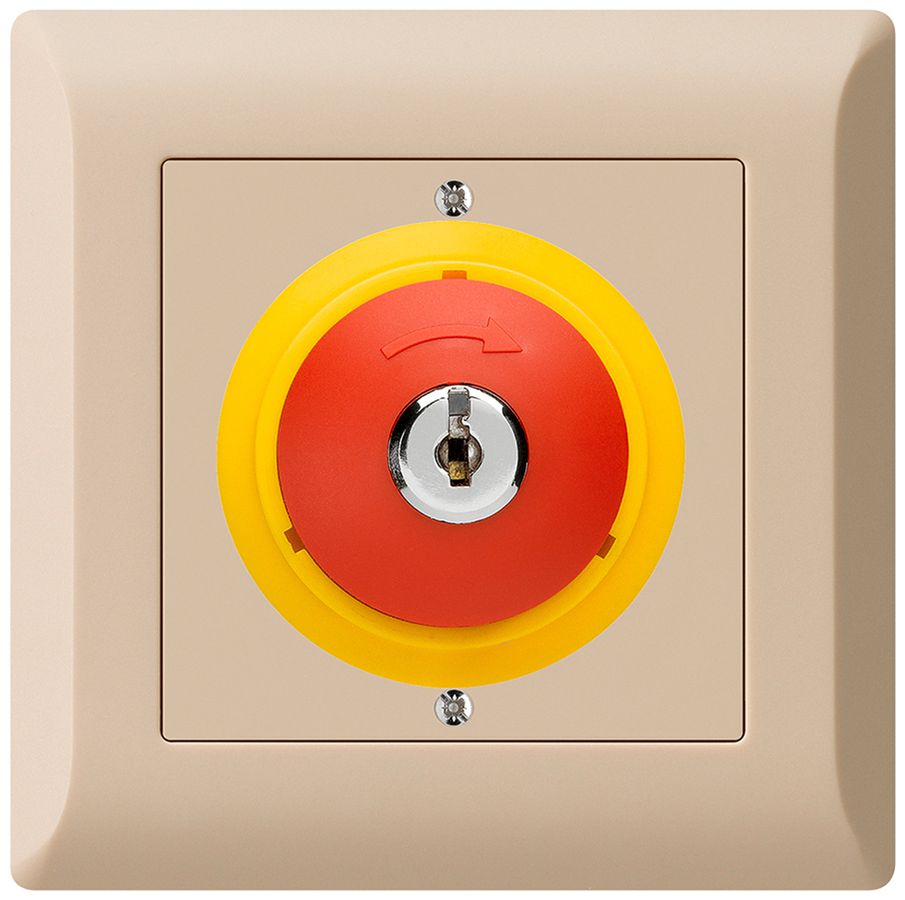Contact pivotant à clé ENC kallysto.line ARRÊT D'URGENCE beige