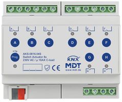 Actionneur-commutateur KNX AMD MDT AKS-0816.04S 8 can 16A 230VAC 6UM