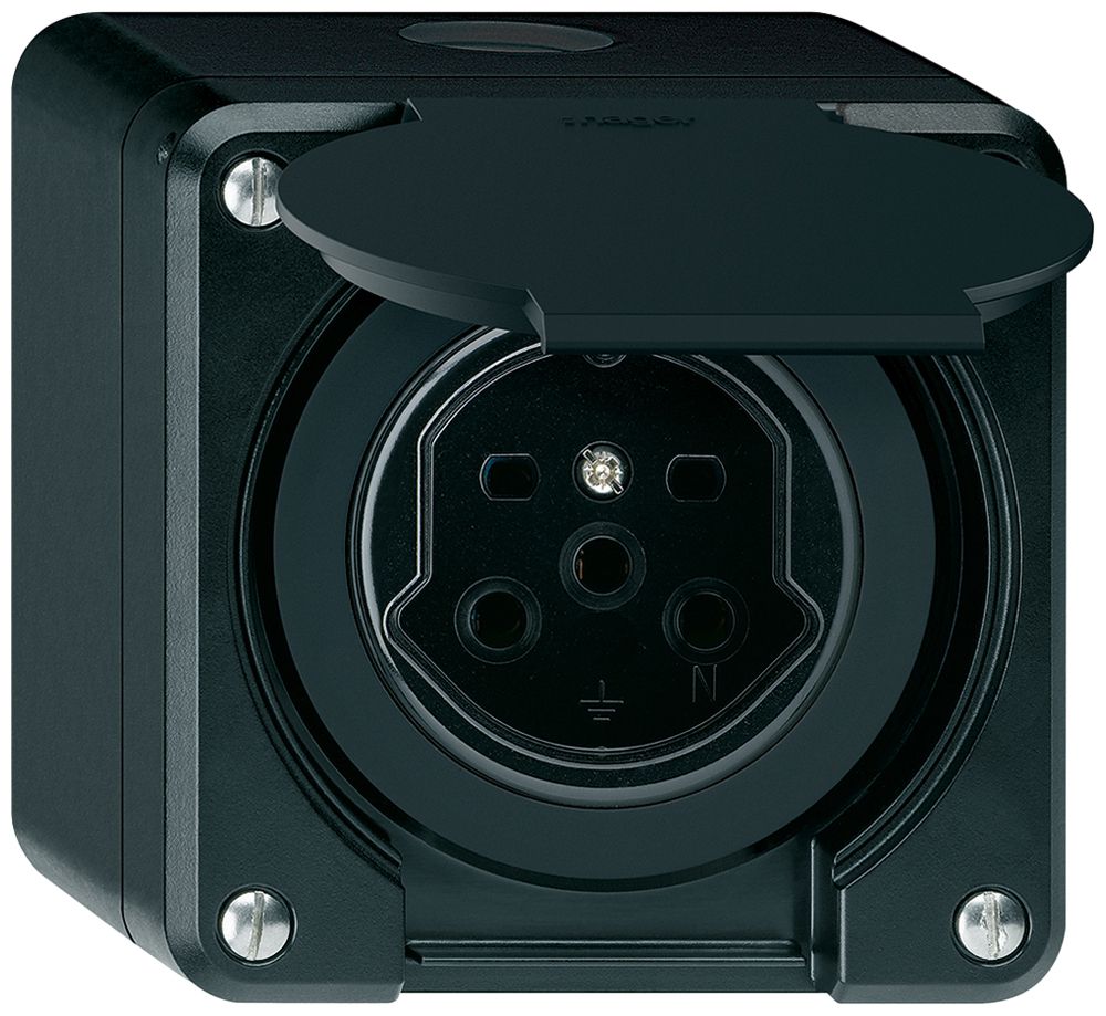 AP-Steckdose robusto Typ 15 schwarz